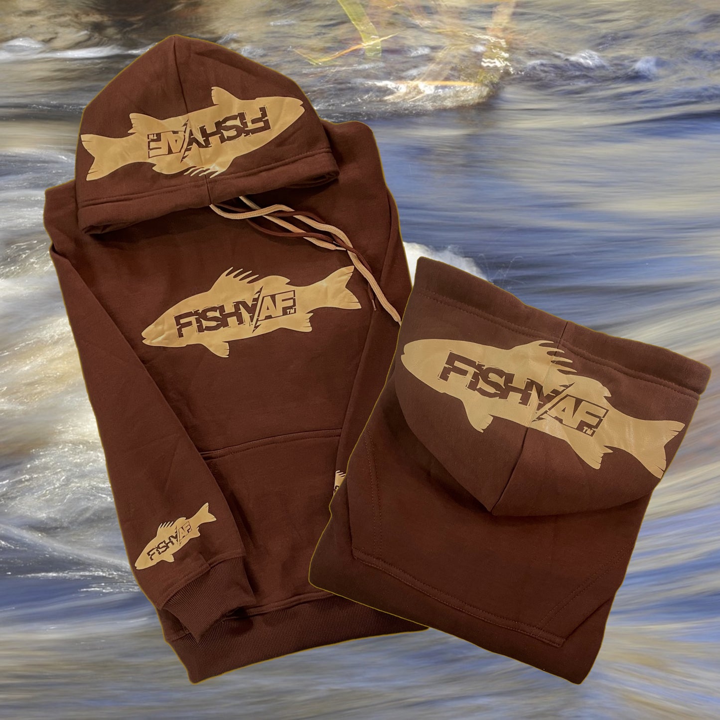 FishyAF Silhouette Hoodie - Brown