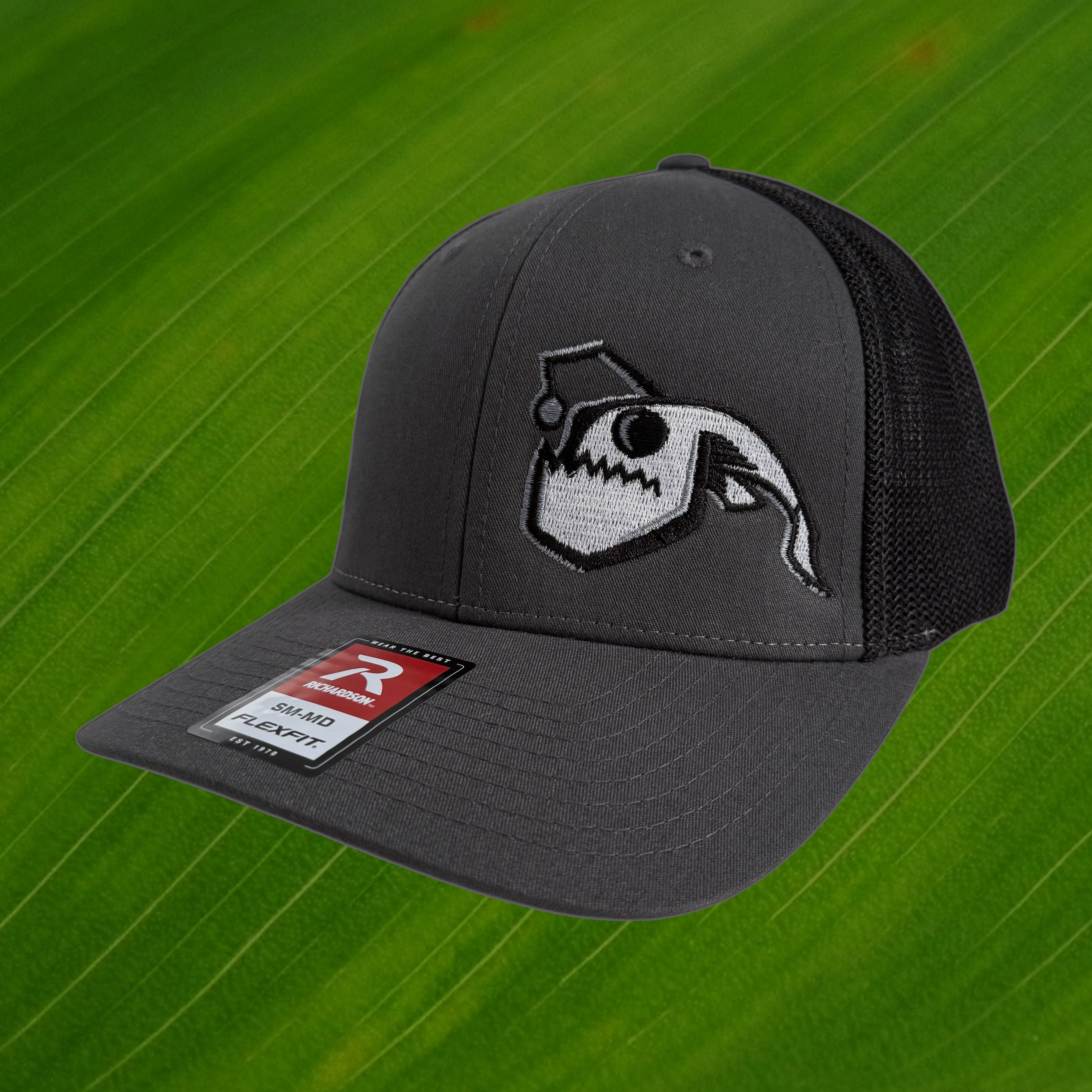 Angler Fish Flexfit Fitted Hat - Black/Charcoal – FishyAF