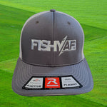 FishyAF Logo Flexfit Fitted Hat - White/Heather/White