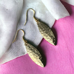 Willow Spinner Blade Earrings - Hammered Brass