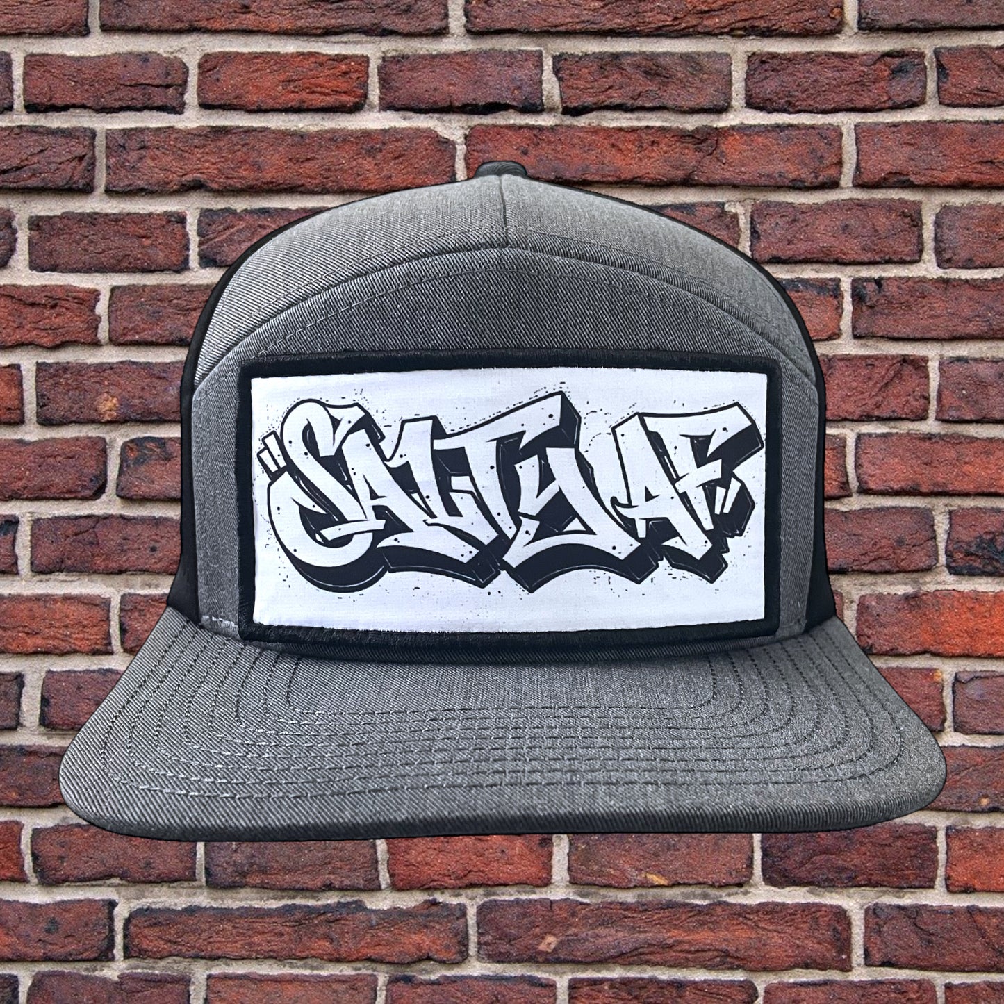 SaltyAF Graffiti Switchback Velcro Hook Patch - Black and White
