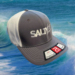 SaltyAF Logo Flexfit Fitted Hat - White/Heather/White