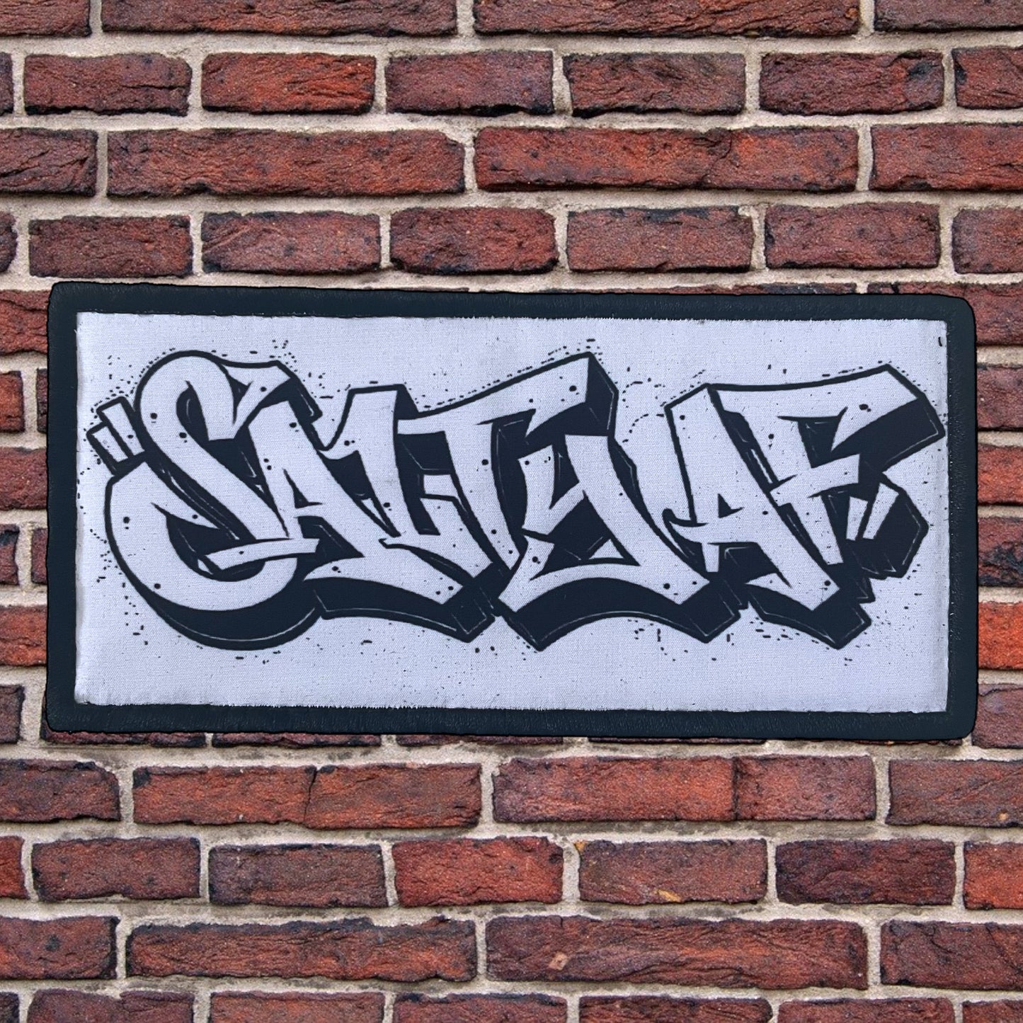 SaltyAF Graffiti Switchback Velcro Hook Patch - Black and White