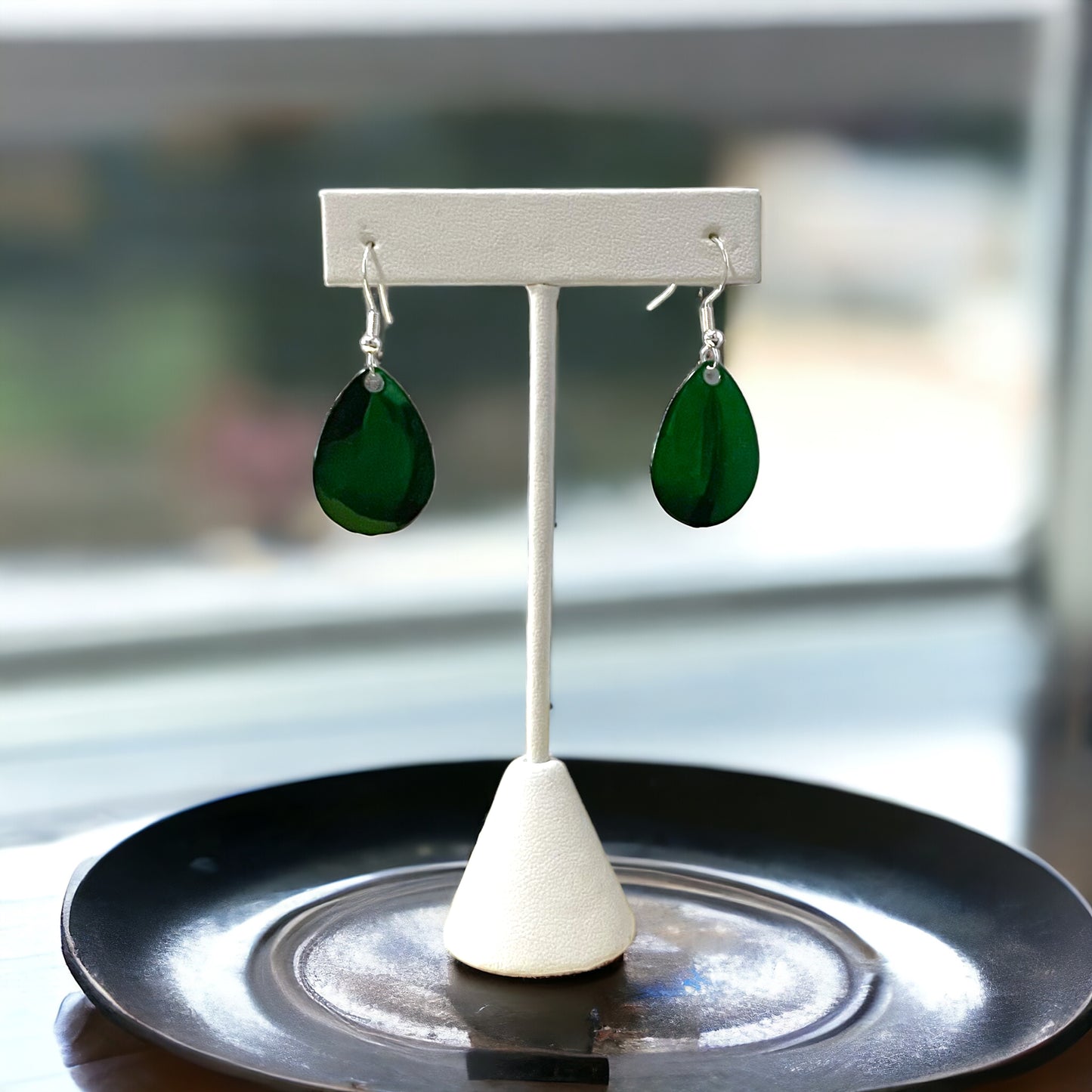 Colorado Spinner Blade Earrings - Metallic Green
