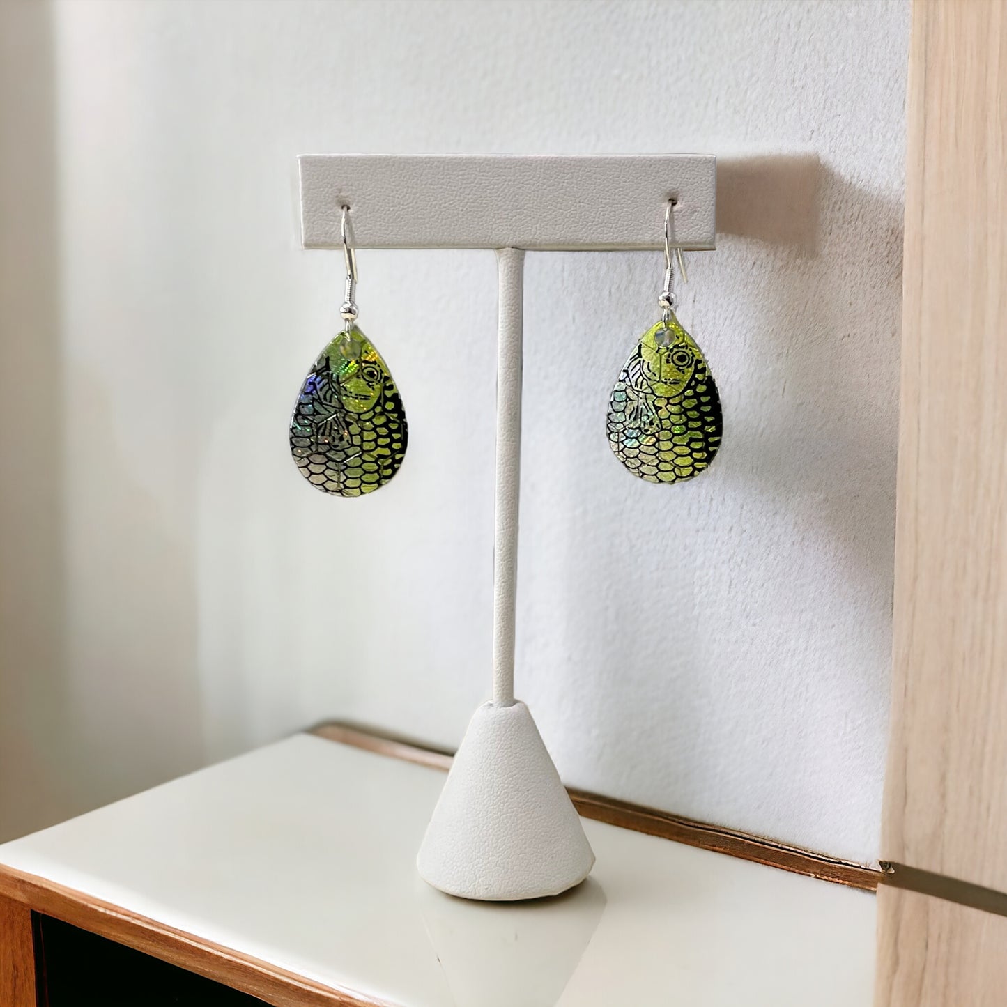 Colorado Spinner Blade Earrings - Honeycomb Chartreuse Shad
