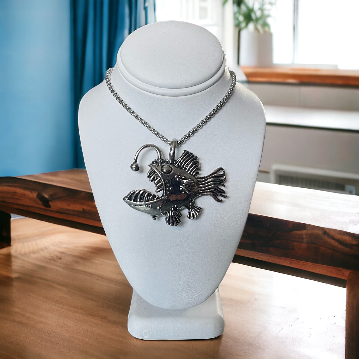 Angler Fish Necklace - Silver