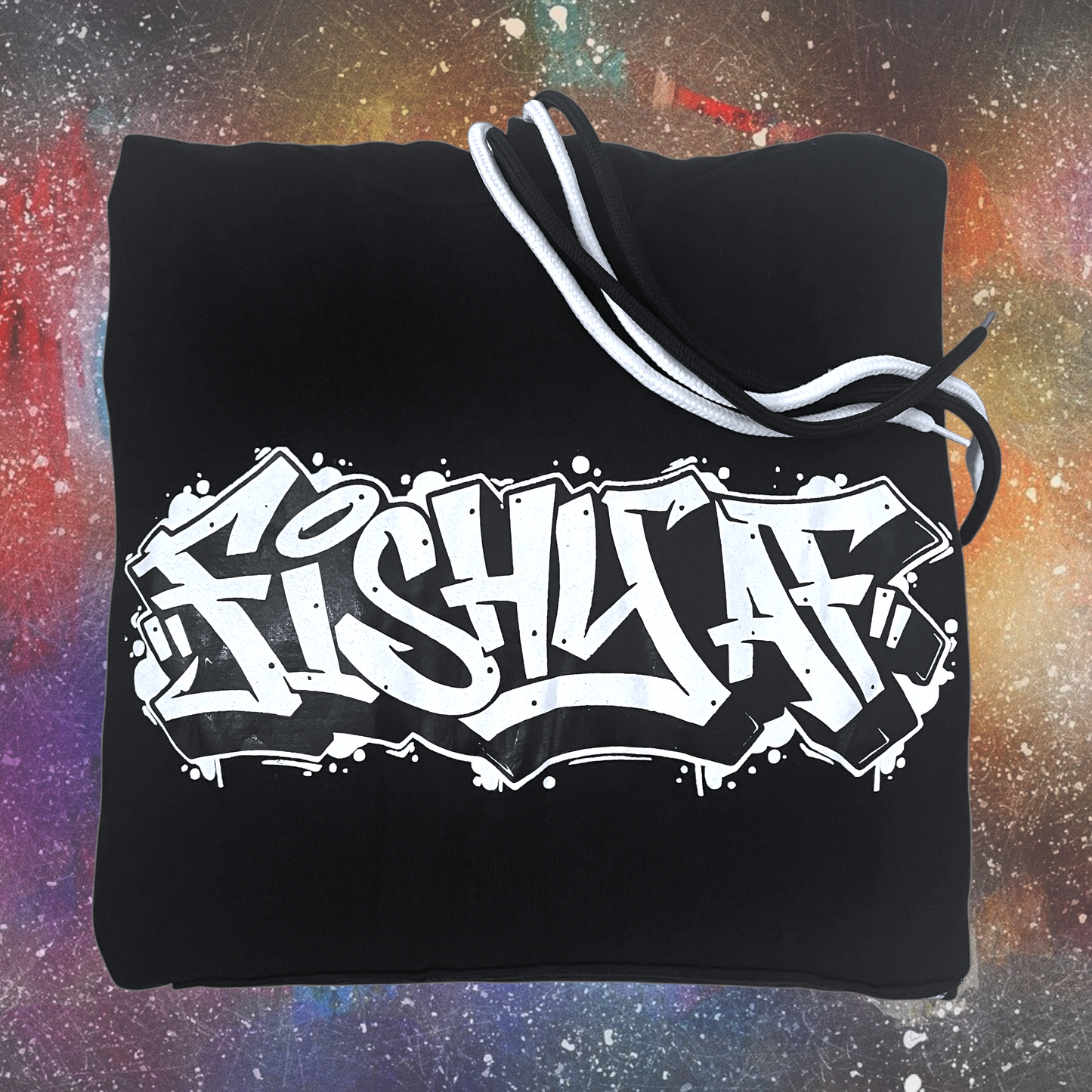 FishyAF Graffiti Hoodie - Black