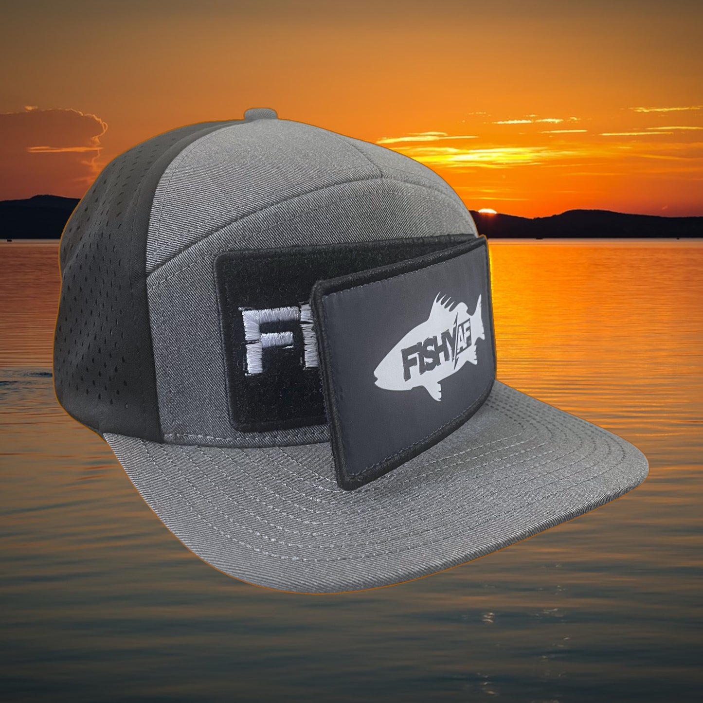 FishyAF Elite Series Flat Brim Switchback - Black/Grey