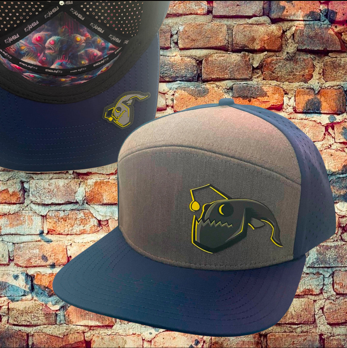 Angler Fish Elite Series Flat Brim Snapback - Blue/Grey