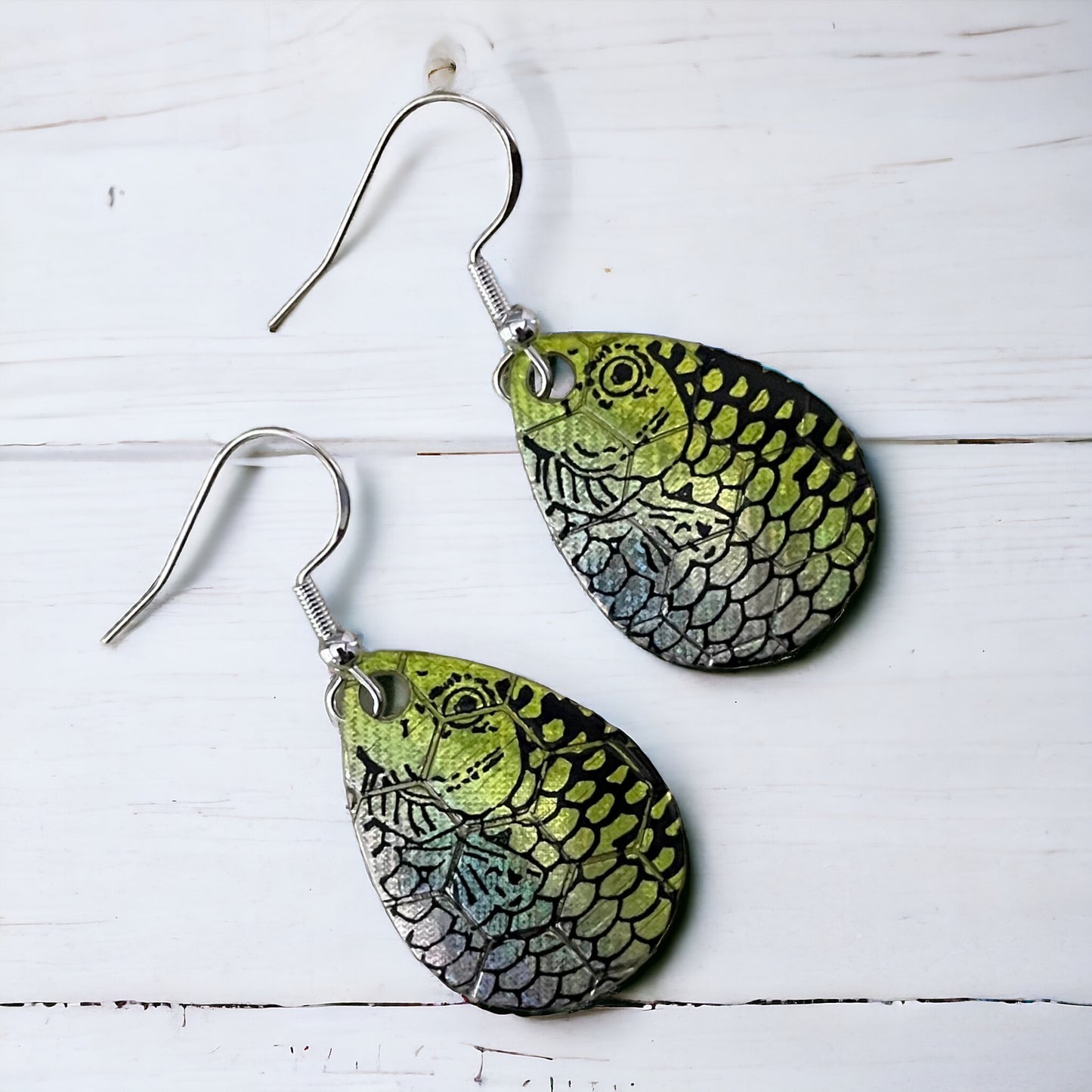 Colorado Spinner Blade Earrings - Honeycomb Chartreuse Shad