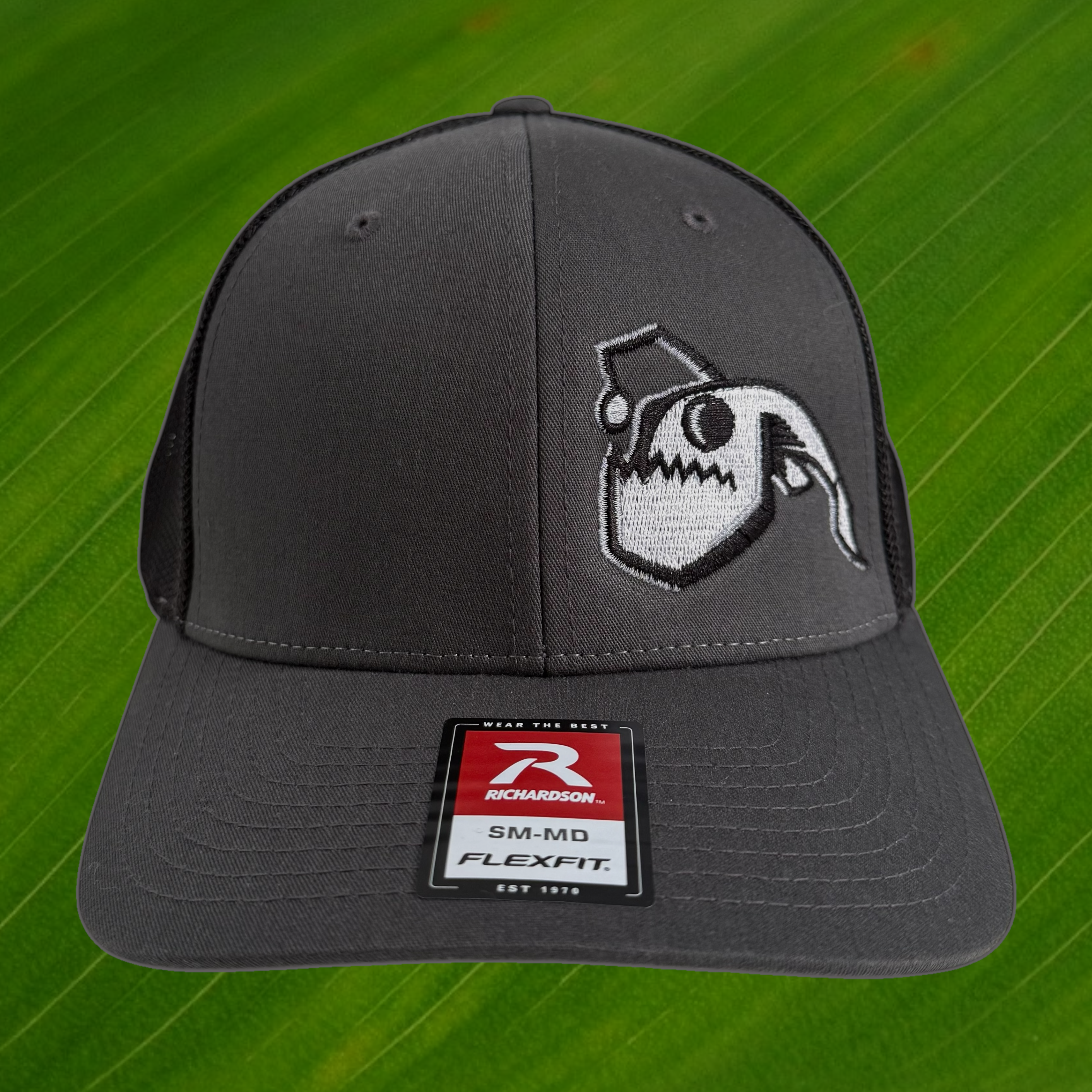 Angler Fish Flexfit Fitted Hat - Black/Charcoal – FishyAF