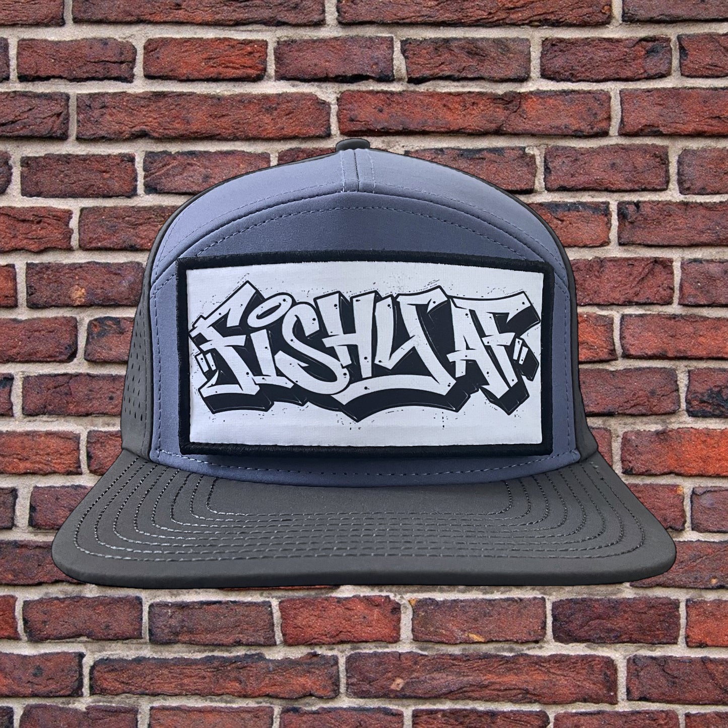 FishyAF Graffiti Switchback Velcro Hook Patch - Black and White