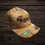 FishyAF Logo Flexfit Fitted Hat - Brown Camo/Brown