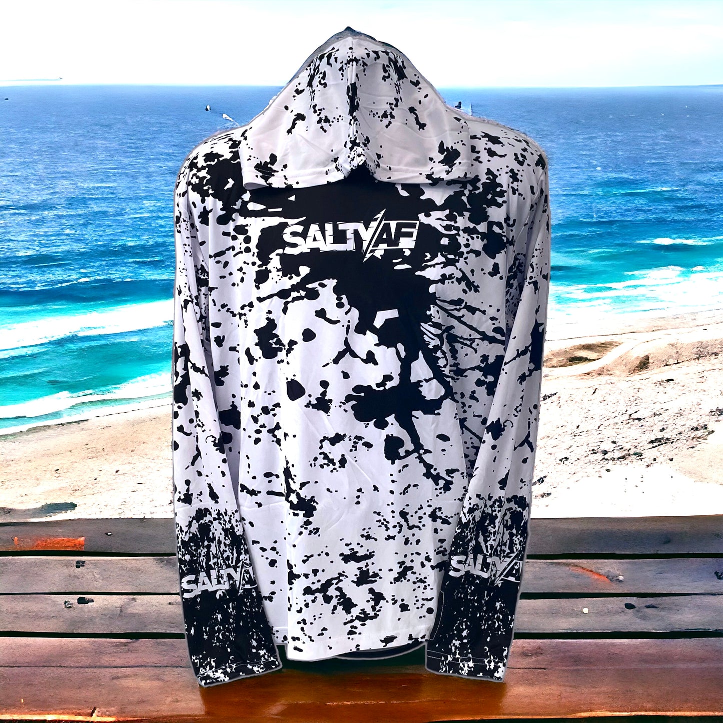 SaltyAF “Sabolevski Special” Squid Ink UPF 50 Performance Hoodie - Black
