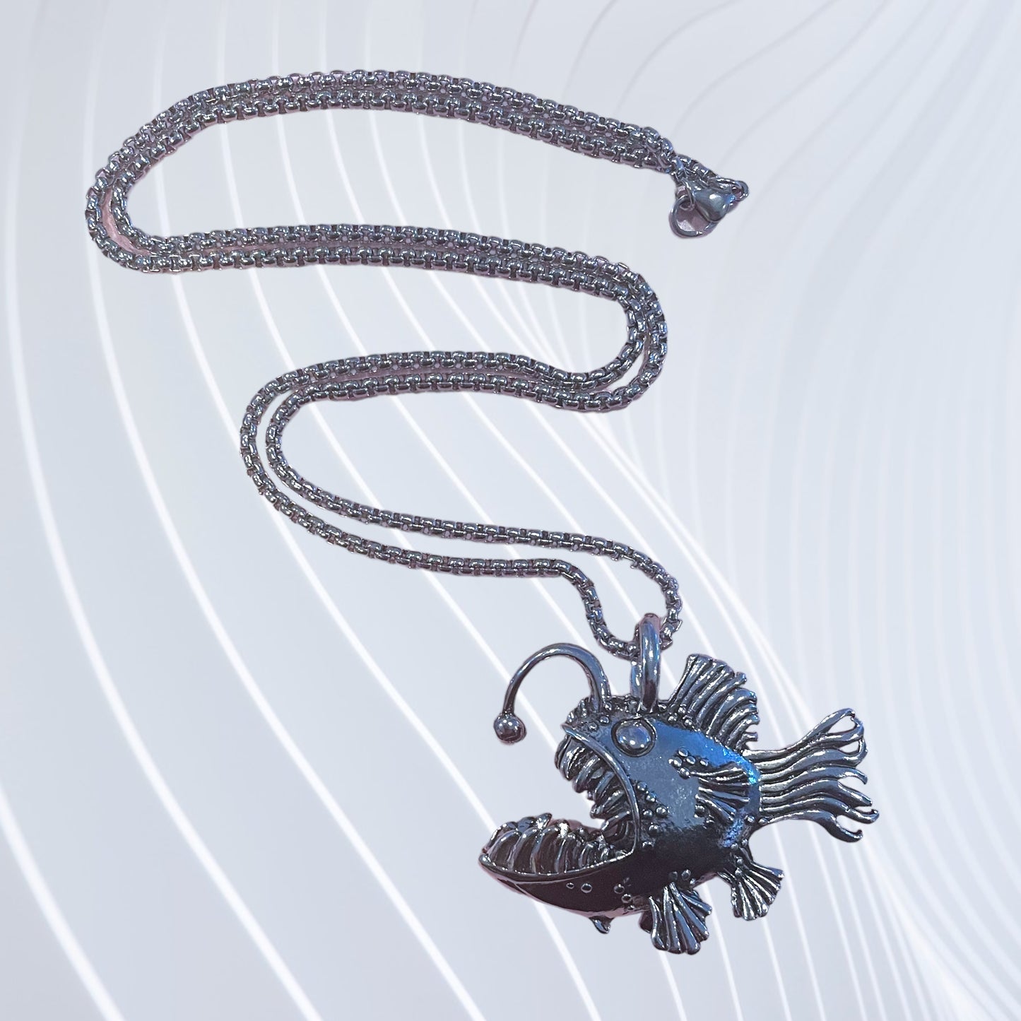 Angler Fish Necklace - Silver