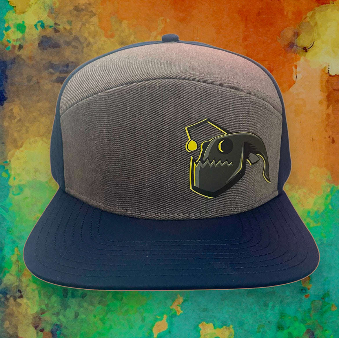 Angler Fish Elite Series Flat Brim Snapback - Blue/Grey