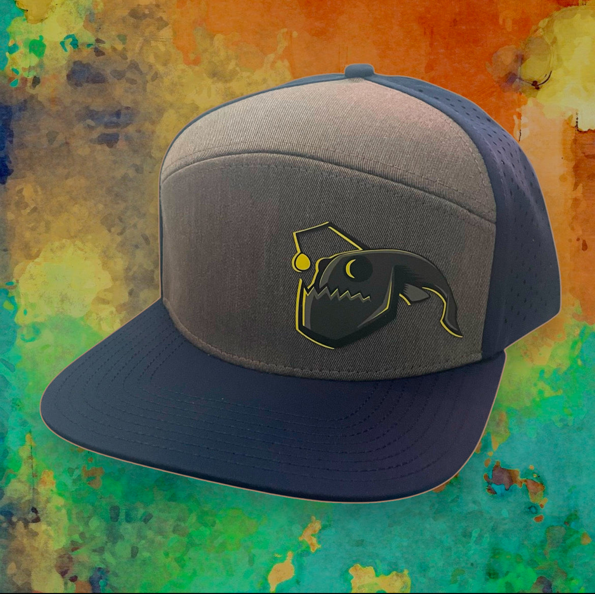 Angler Fish Elite Series Flat Brim Snapback - Blue/Grey