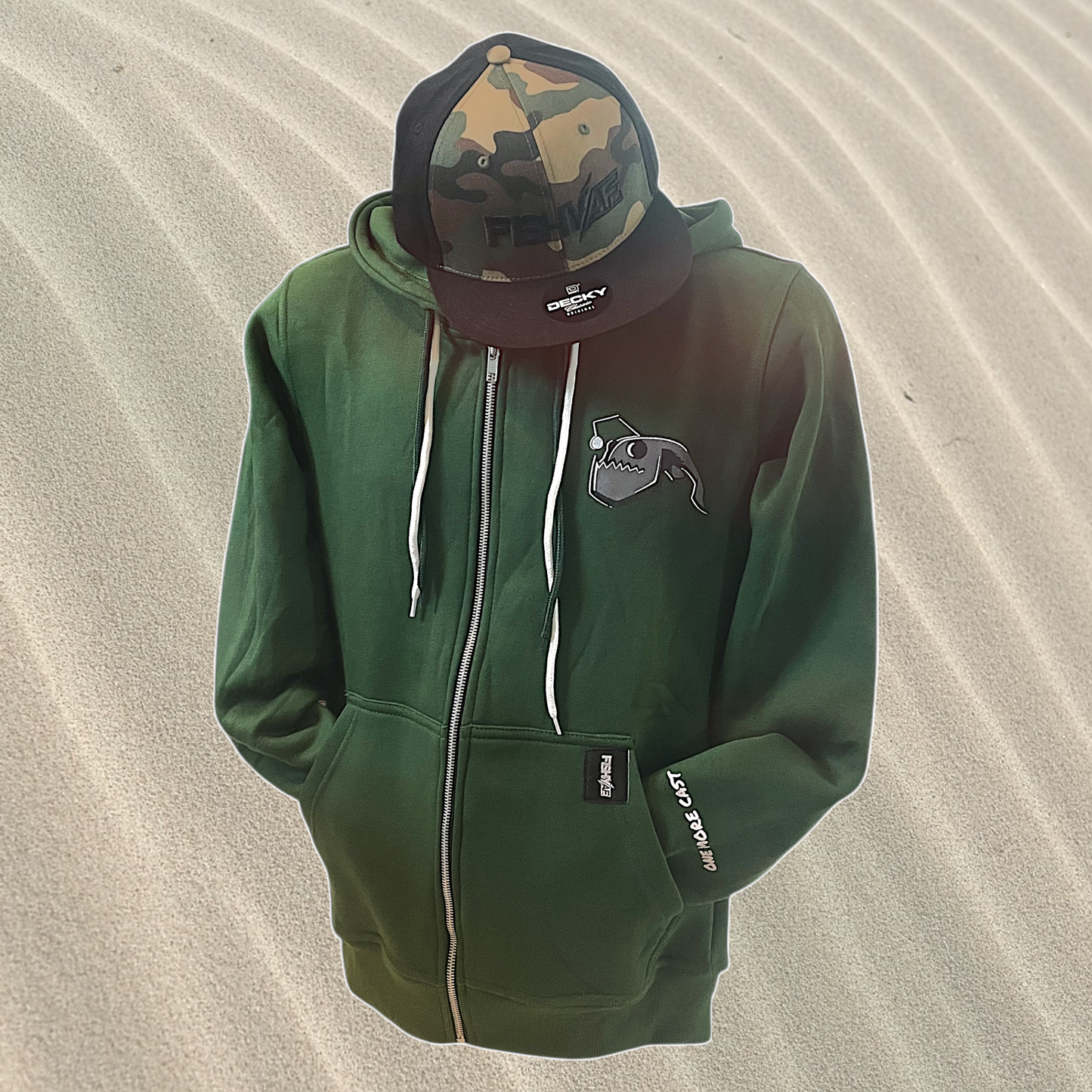 Angler Fish Zipper Hoodie - Green