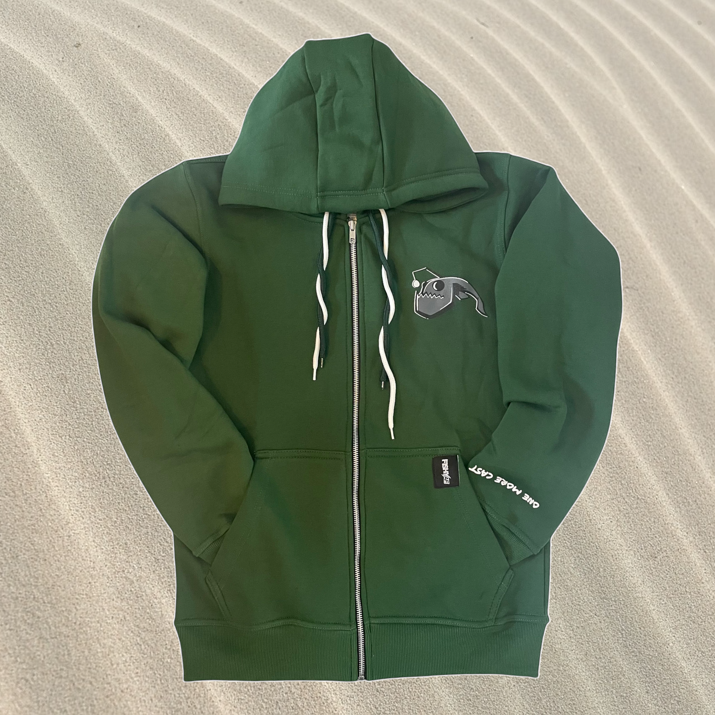 Angler Fish Zipper Hoodie - Green