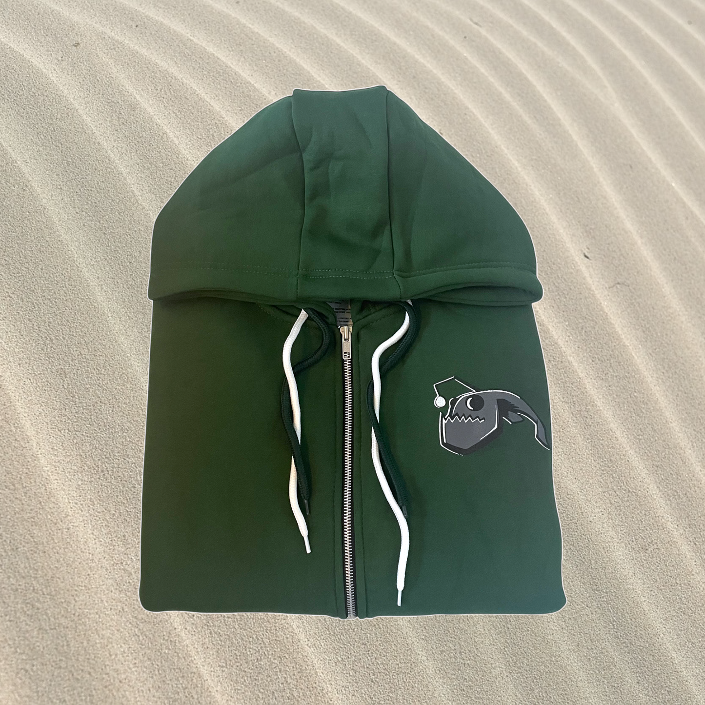 Angler Fish Zipper Hoodie - Green