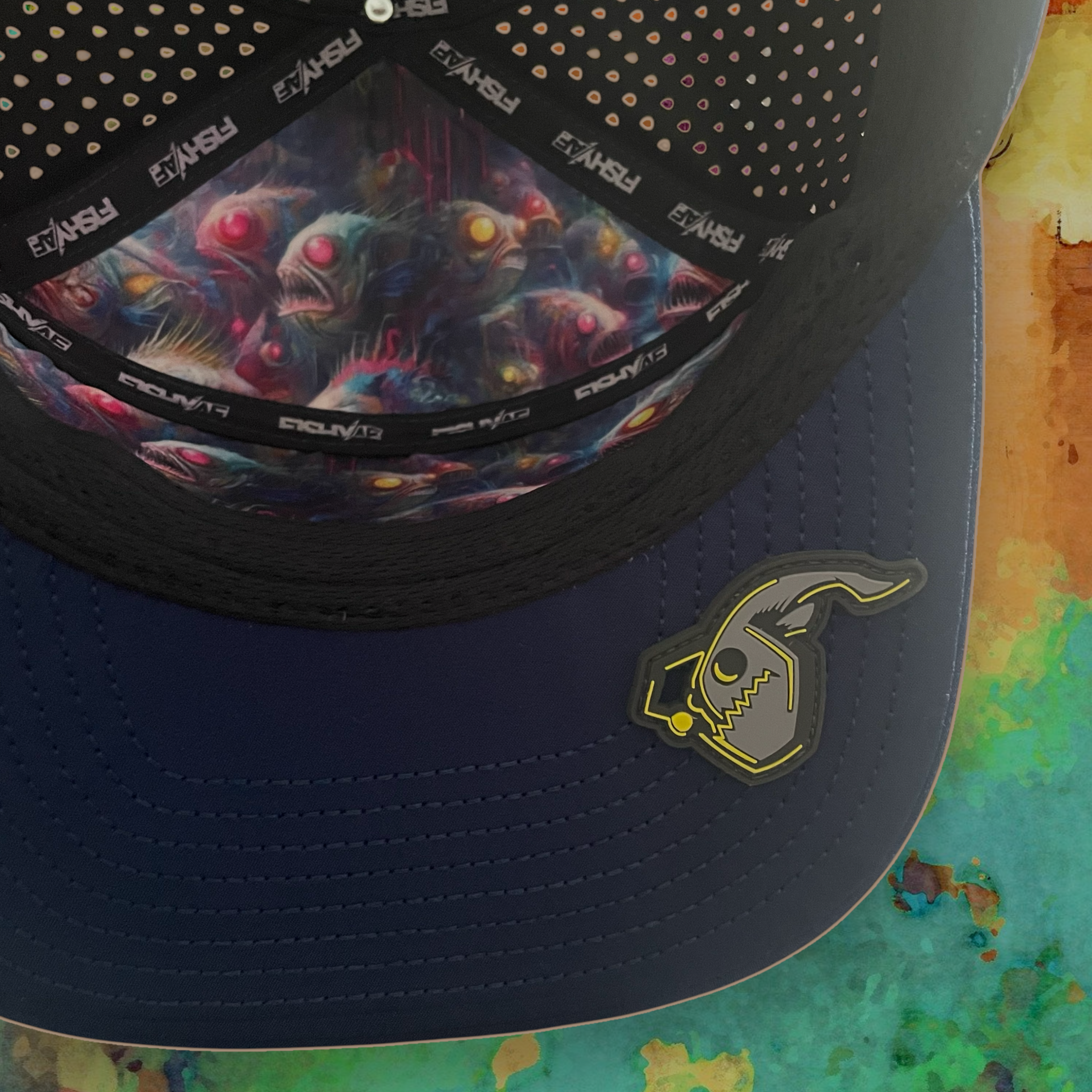Angler Fish Elite Series Flat Brim Snapback - Blue/Grey 