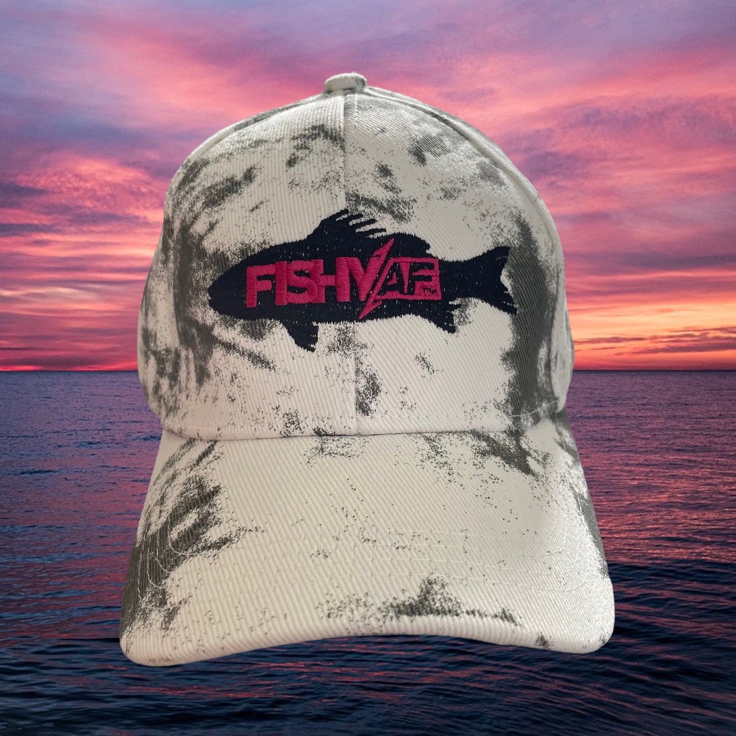 Ladies Silhouette Tie Dye Ponytail Hat - Black/Fuschia