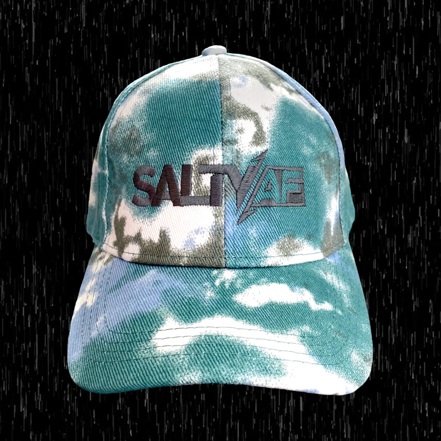 Ladies SaltyAF Tie Dye Ponytail Hat - Teal