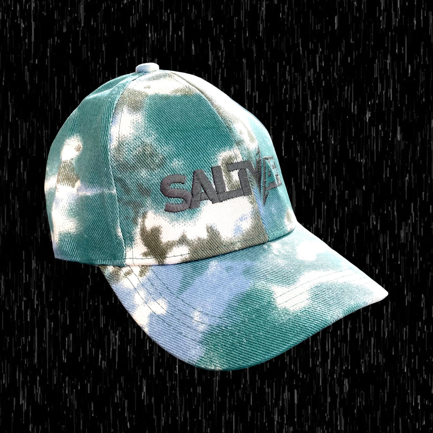 Ladies SaltyAF Tie Dye Ponytail Hat - Teal