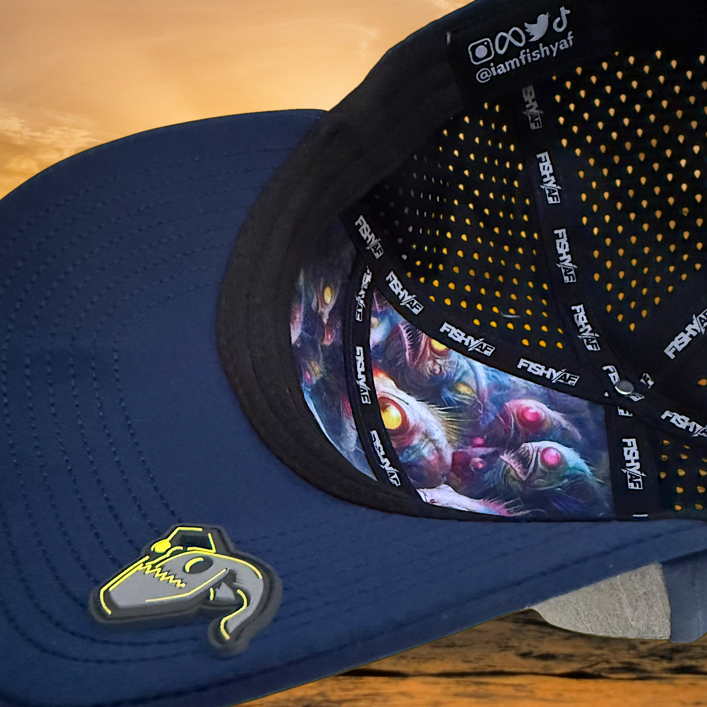 Angler Fish Elite Series Curved Snapback - Blue/Grey