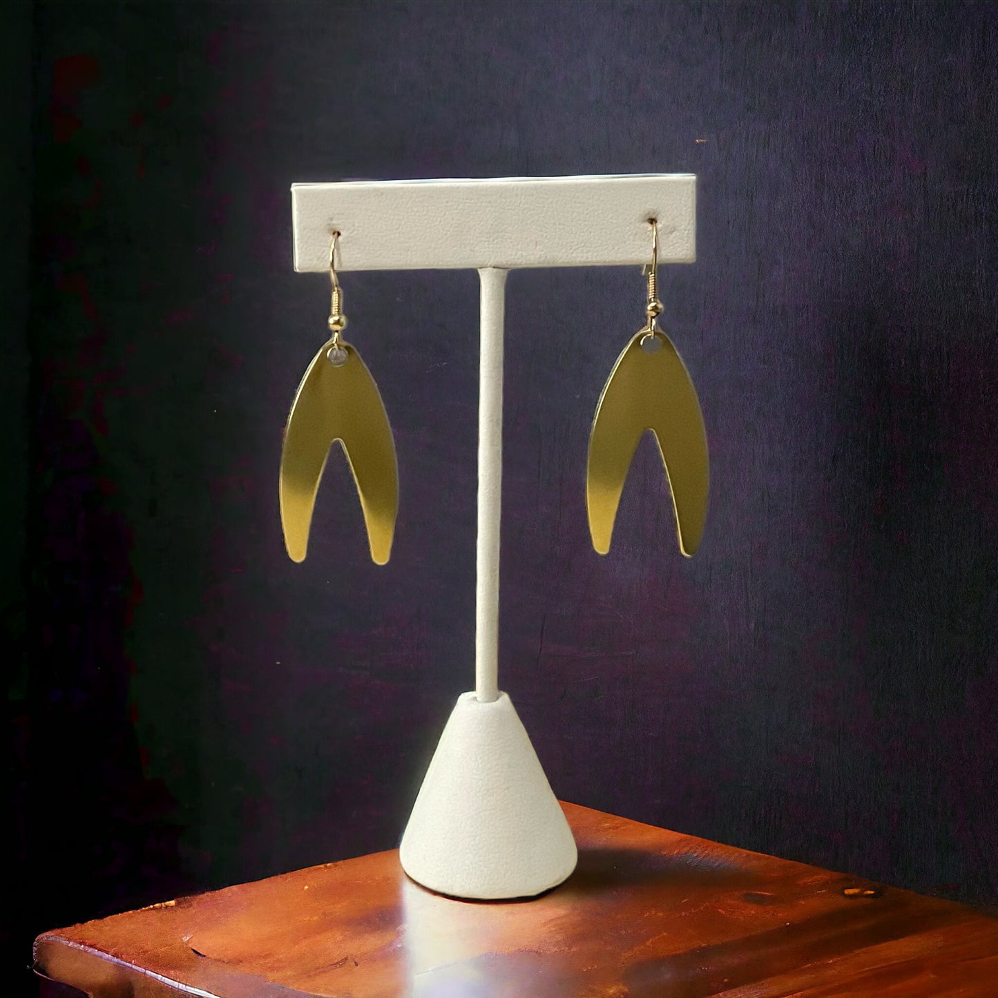 Dakota Spinner Blade Earrings - Brass