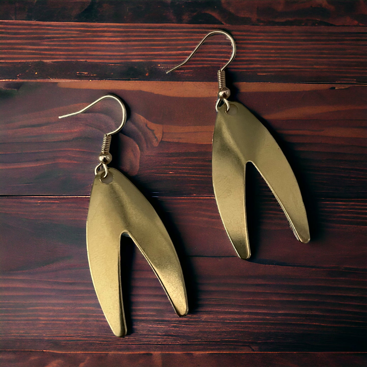 Dakota Spinner Blade Earrings - Brass
