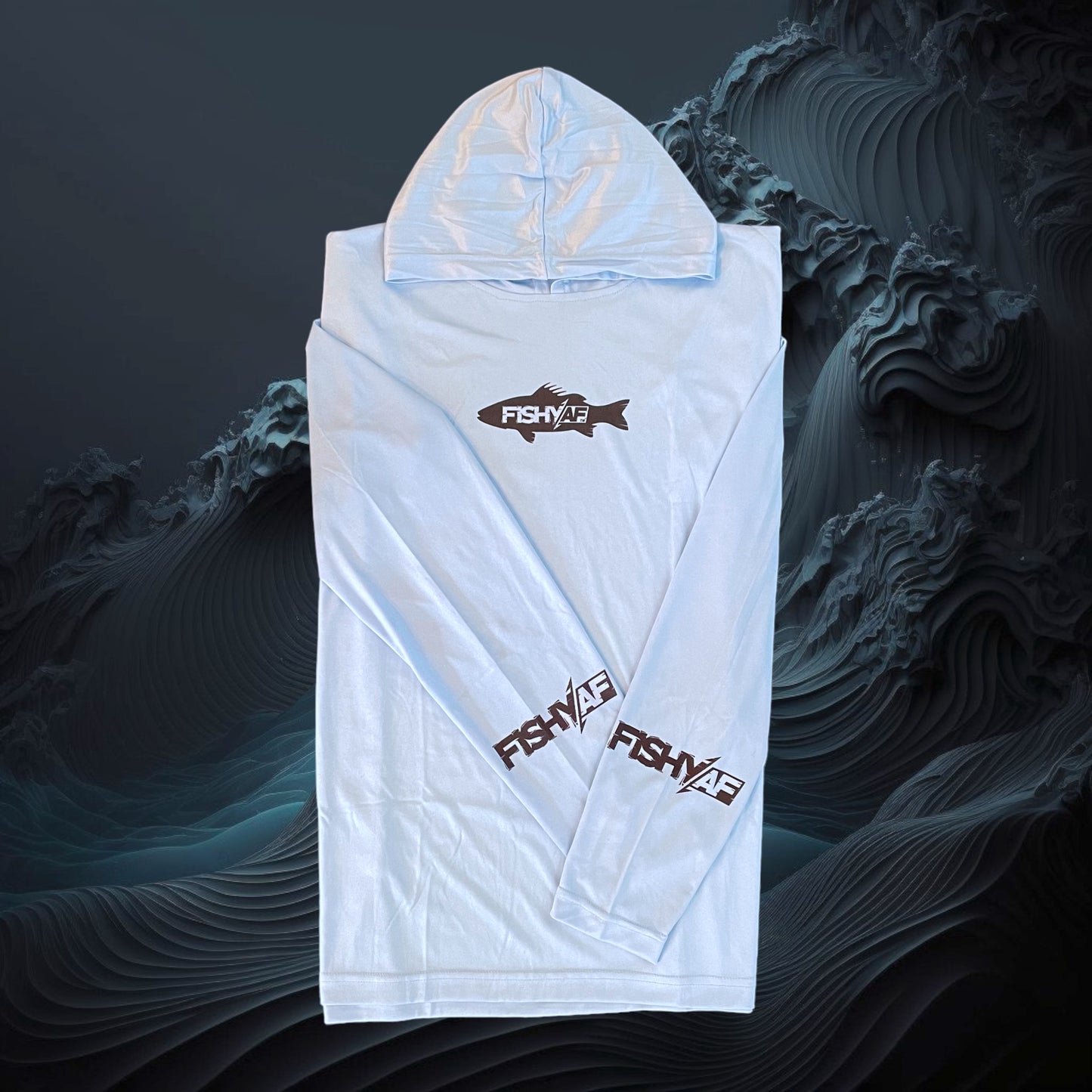 FishyAF Cloud Stalker UPF 50 Performance Hoodie - Sky Blue