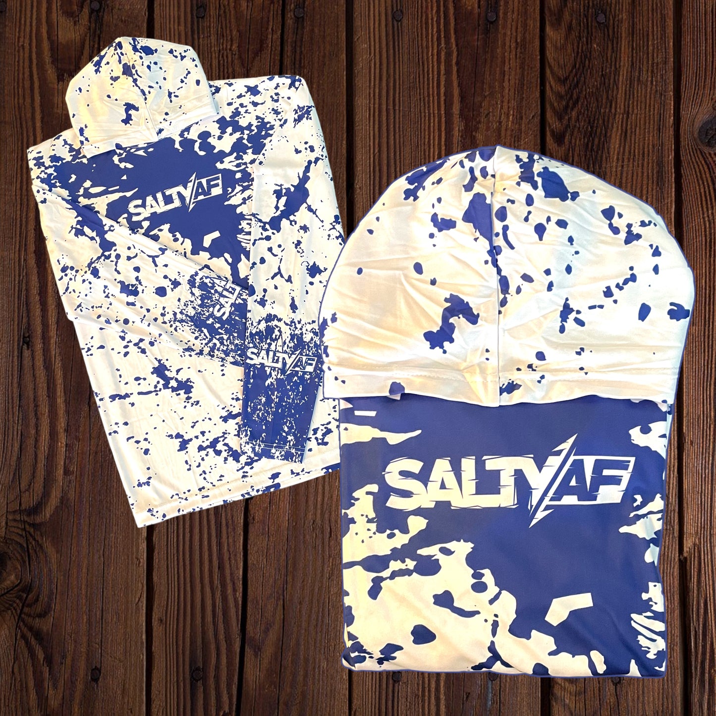 SaltyAF “Sabolevski Special” Salt Spray UPF 50 Performance Hoodie - Blue
