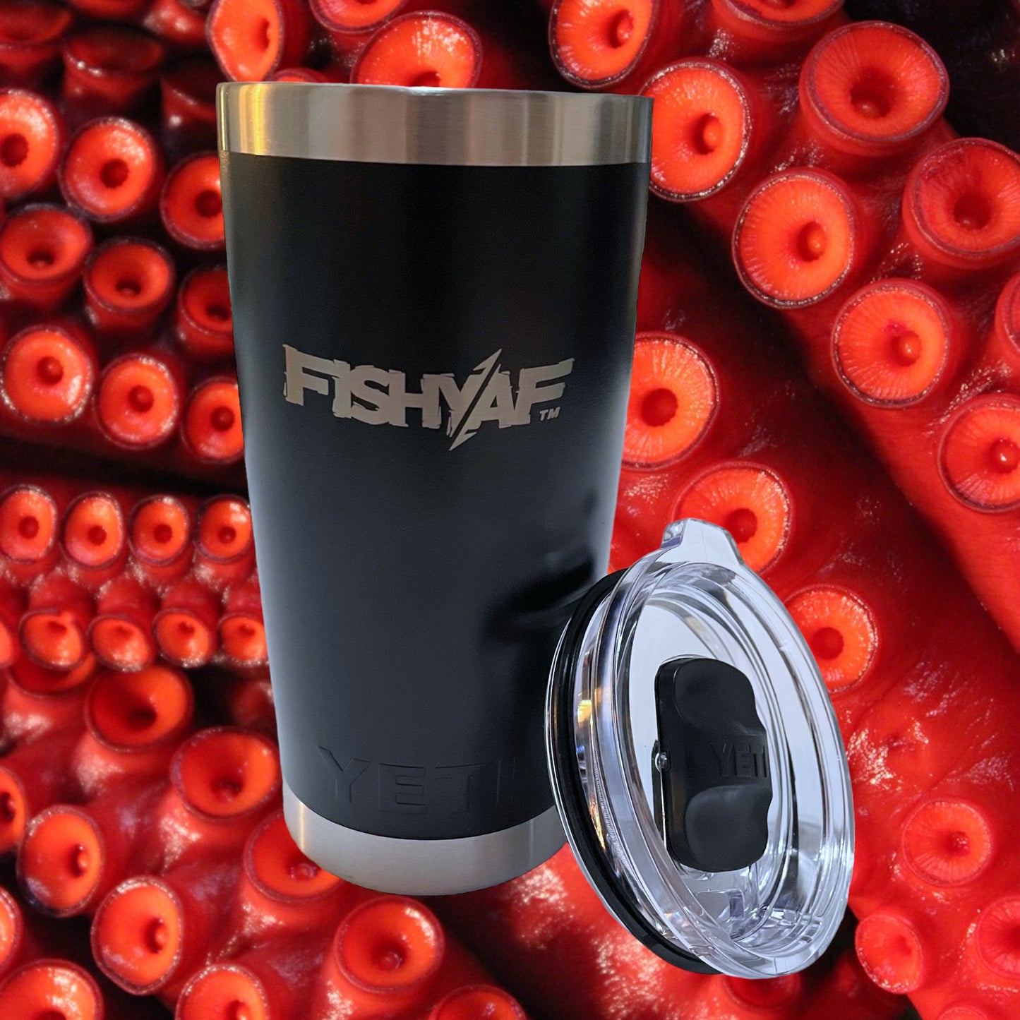 FishyAF YETI Rambler 20 oz Tumbler - Black