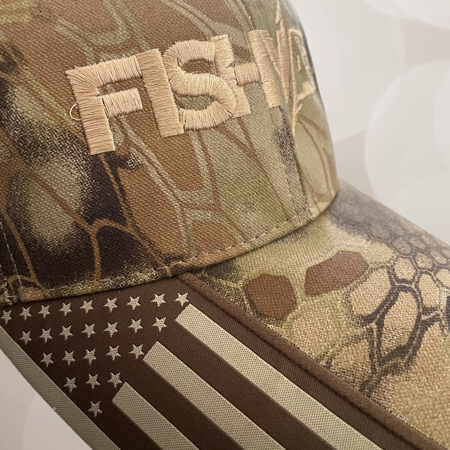 FishyAF Logo Slide Buckle Cap - Brown Kryptek Flag