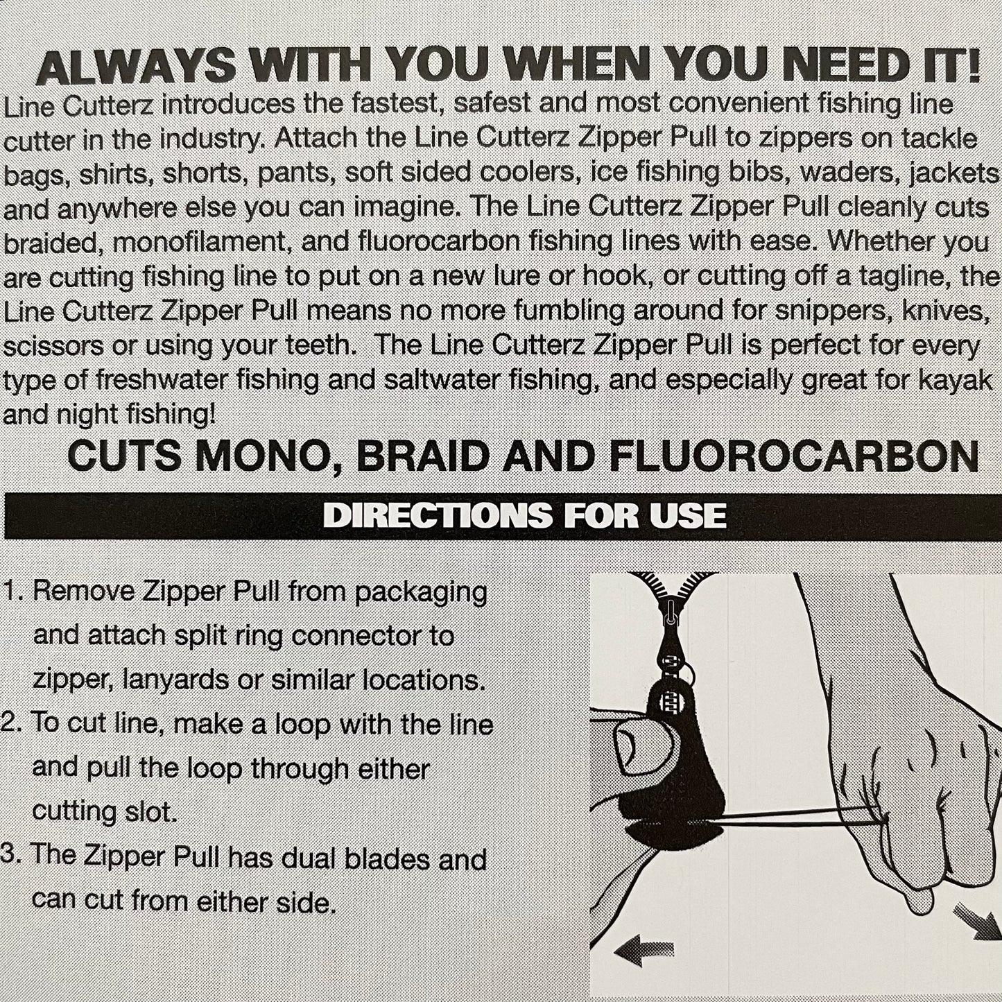 FishyAF Line Cutterz Zipper Pull