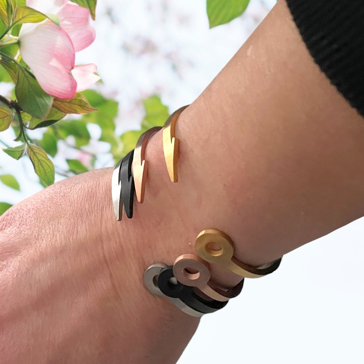 Fish Hook Cuff Bracelet - Set of 4