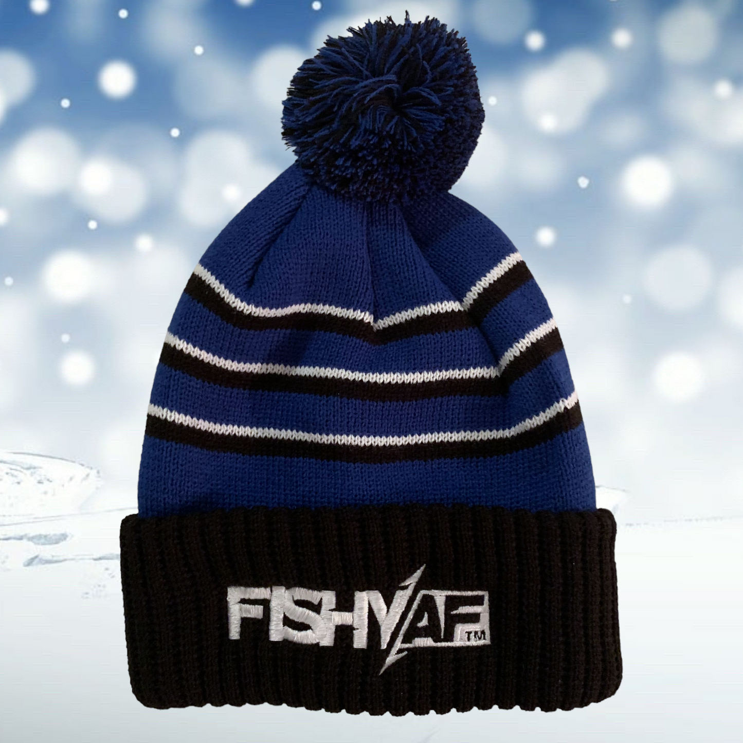 FishyAF Logo Winter Hat - Blue