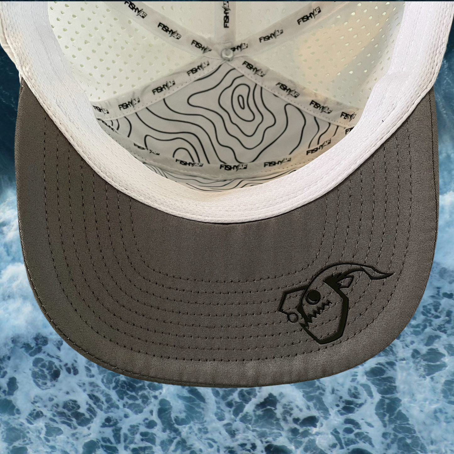 SaltyAF Elite Series 3D Logo Snapback - White/Charcoal