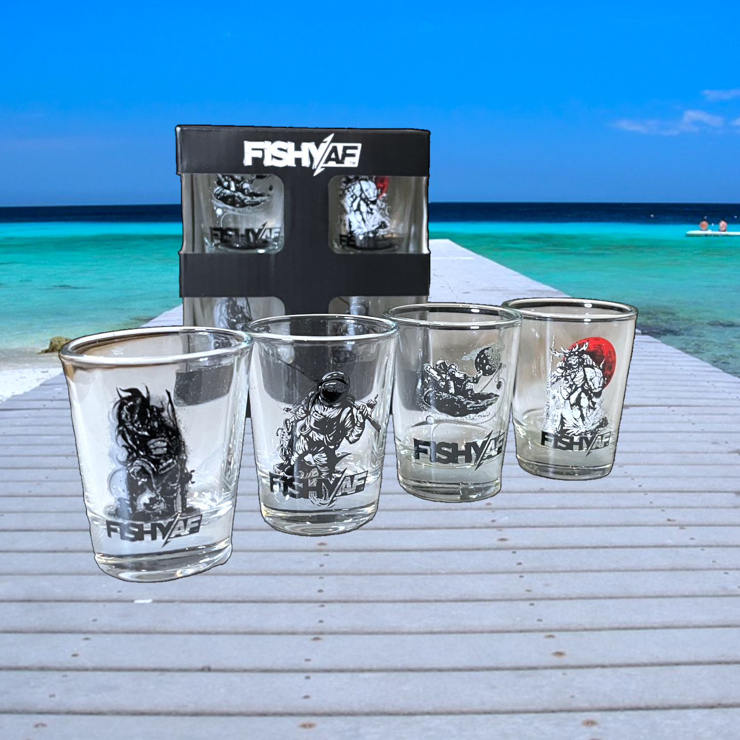 Classic Graphic Shot Glasses - Set of 4
