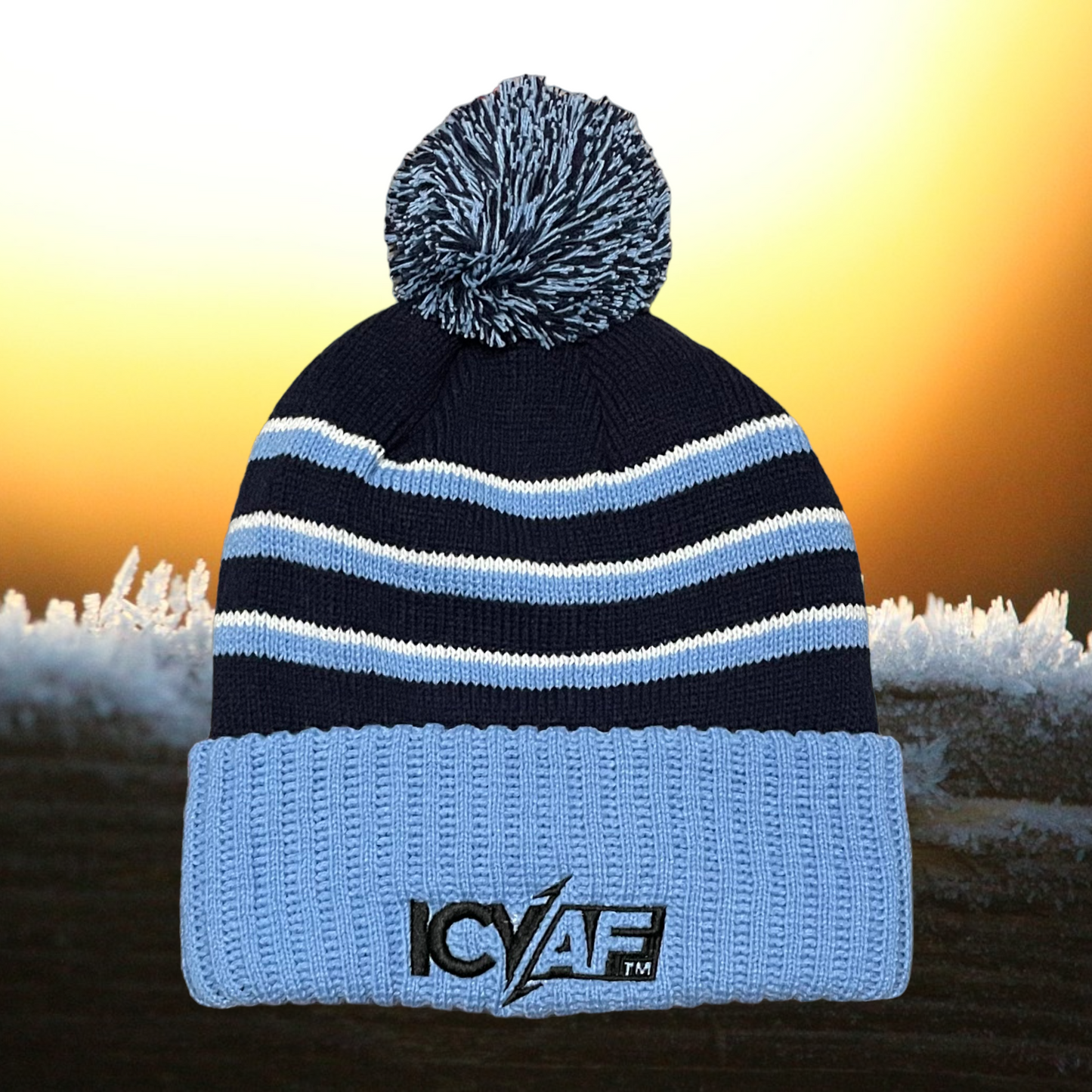 IcyAF Logo Winter Hat - Frost Blue