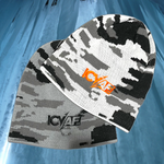 IcyAF Knit Beanie - White Camo/Orange