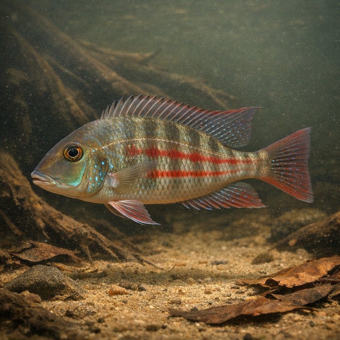 Redstriped eartheater: Facts, Records, and How to Catch Them | FishyAF Species #
