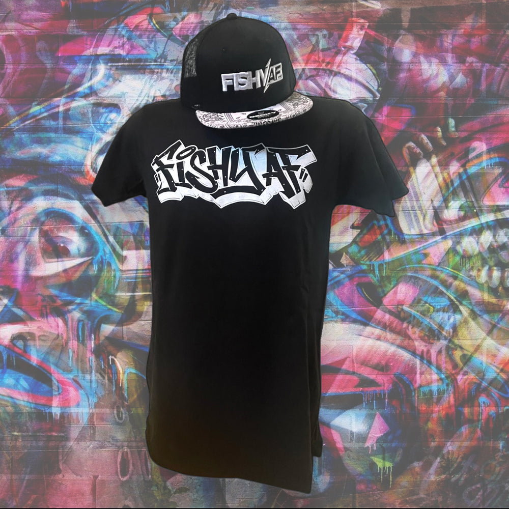 FishyAF Graffiti Tee - Black