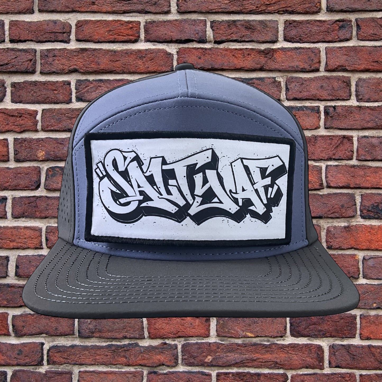 SaltyAF Graffiti Switchback Velcro Hook Patch - Black and White