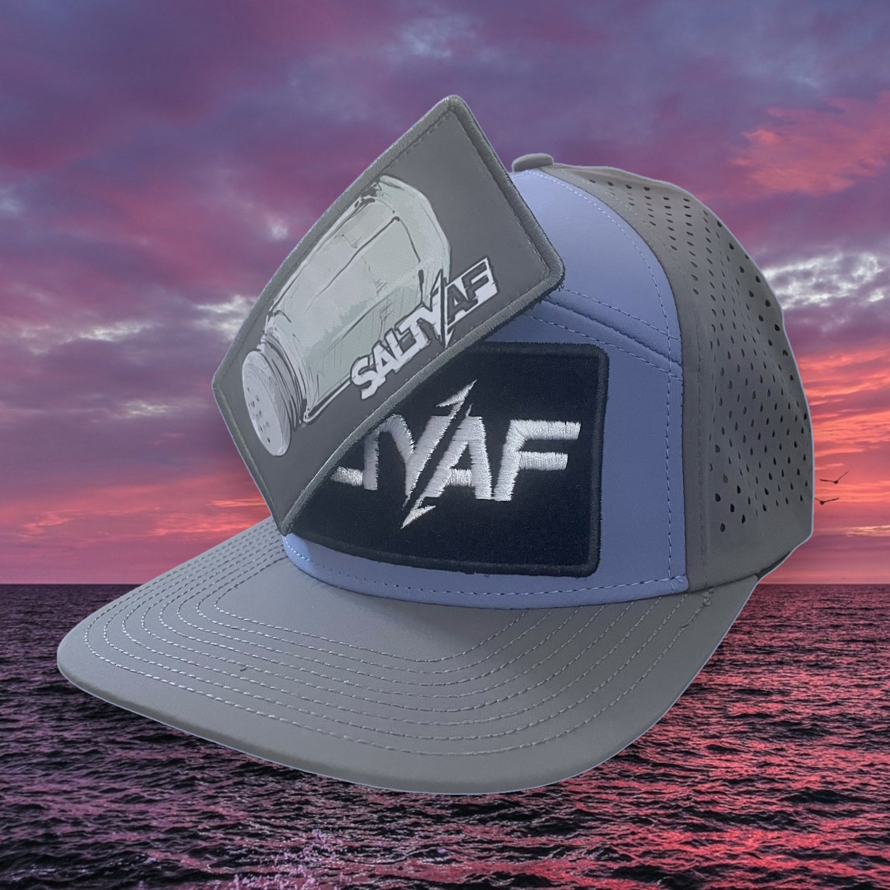 SaltyAF Elite Series Flat Brim Switchback - Slate Blue