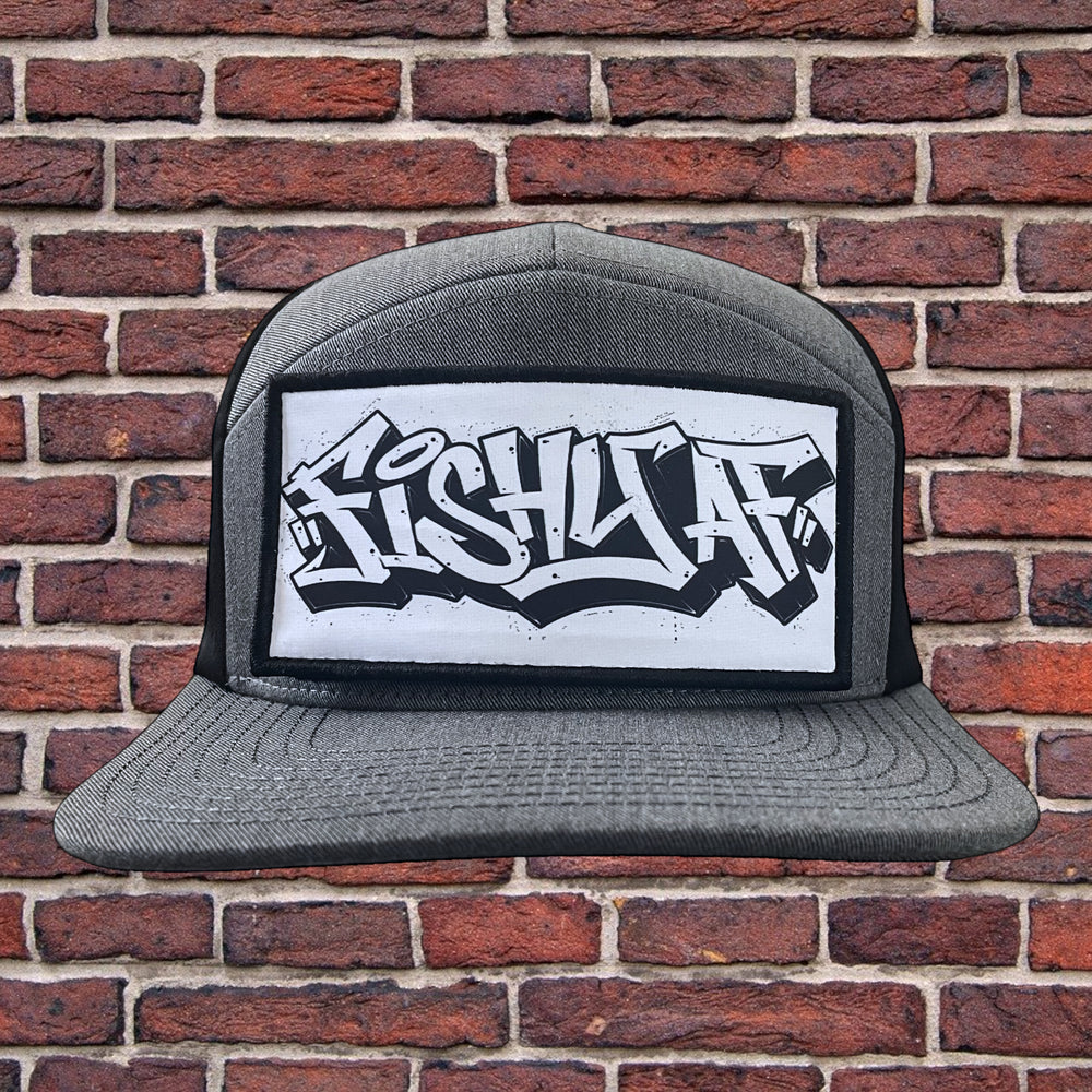 FishyAF Graffiti Switchback Velcro Hook Patch - Black and White