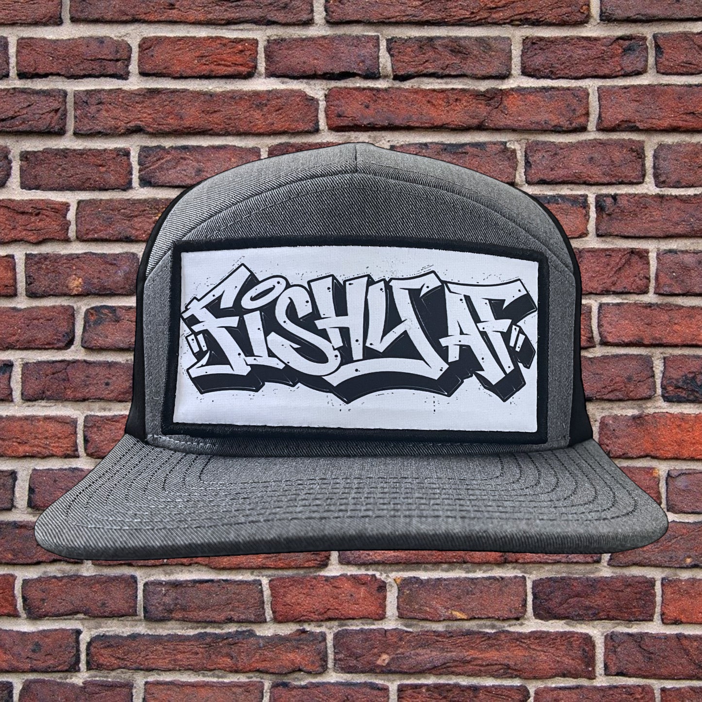 FishyAF Graffiti Switchback Velcro Hook Patch - Black and White