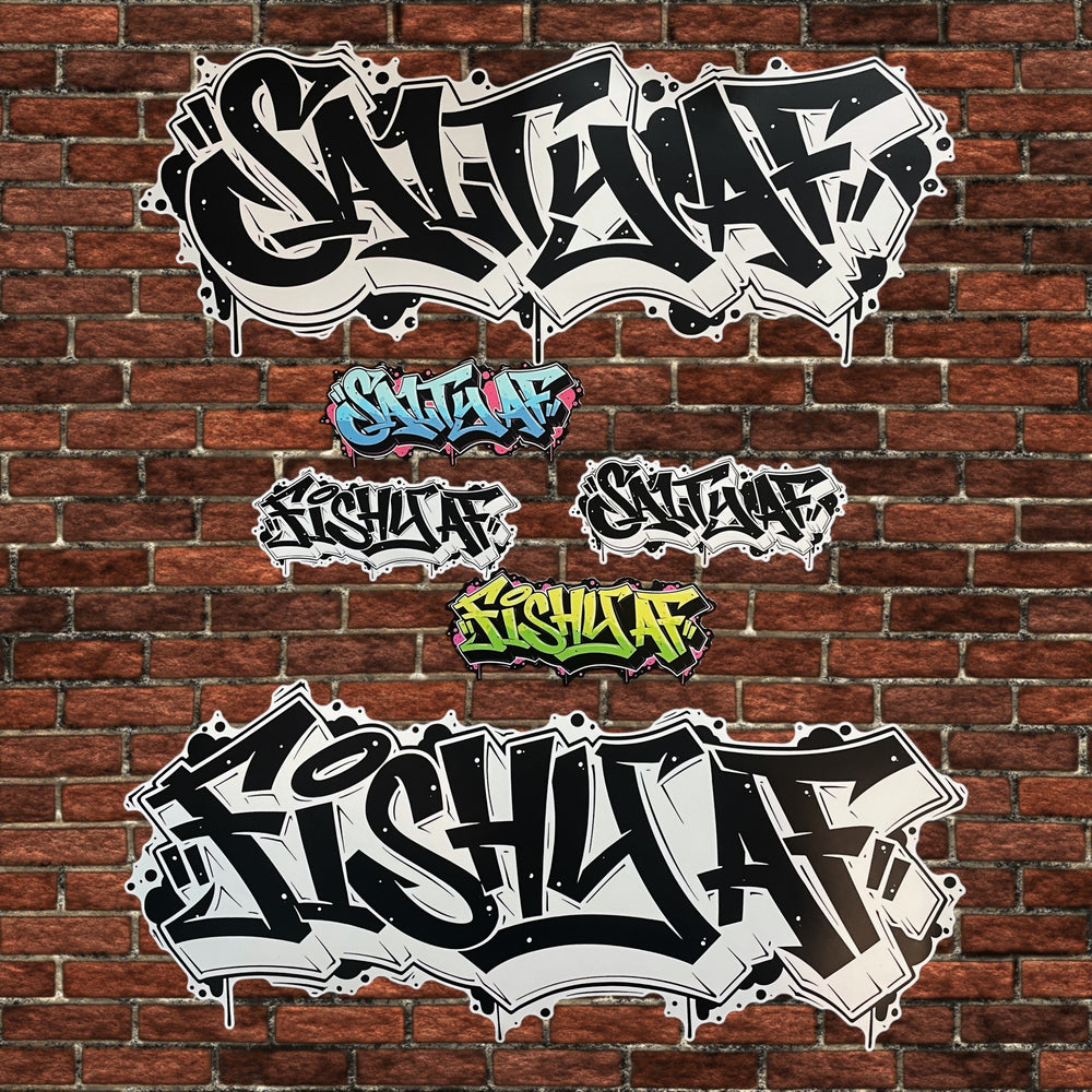 6” SaltyAF Graffiti Decal - Black + White