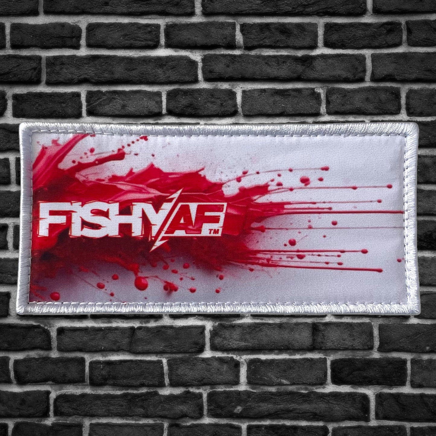 FishyAF Switchback Velcro Hook Patch - Red Splatter